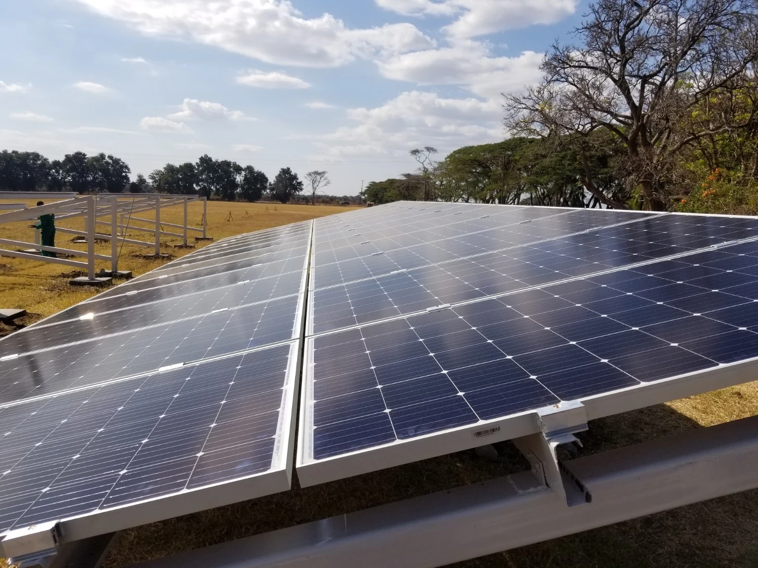 Close view of the Lukumantano ground-mounted solar structure