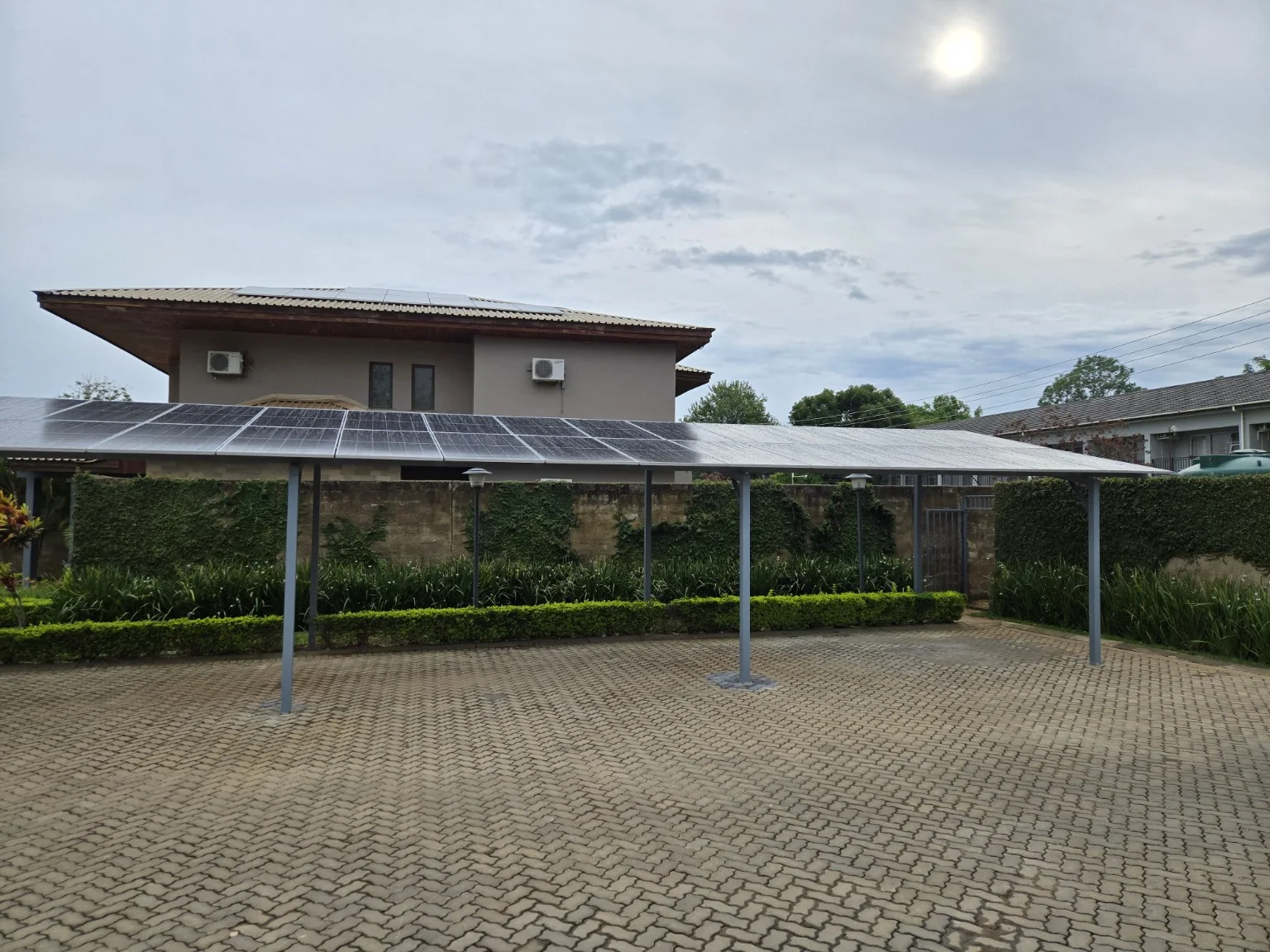 Completed solar carport at One Sunningdale