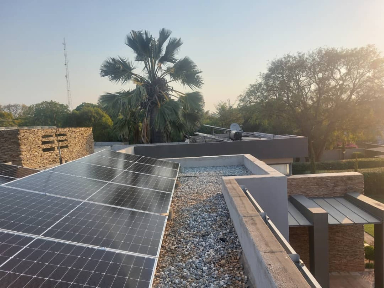 Rooftop solar PV array serving the private Lusaka Sigenergy project